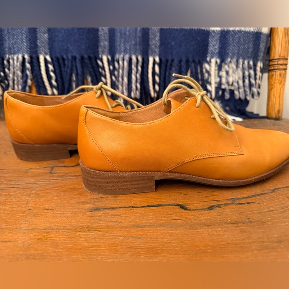 Madewell Oxfords Leather Lace-Up Oxford Flats Cognac Tan 8.5 - Picture 4 of 10